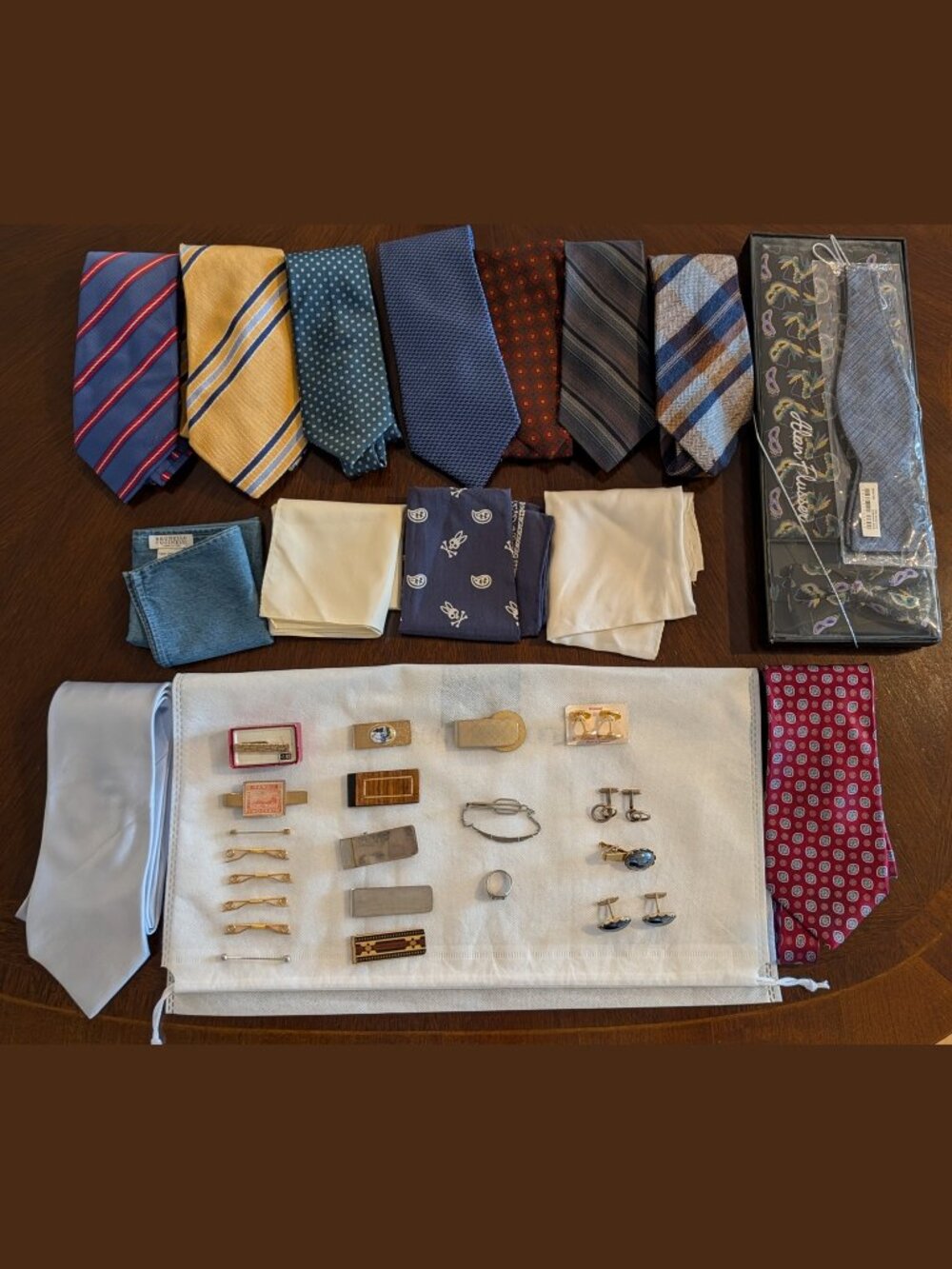 Menswear Accessories Lot Isaia Cucinelli Brioni Ties Pocket Squares Cufflinks